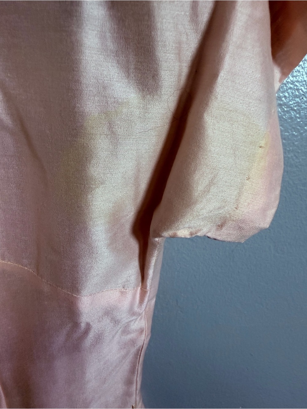 Vtg 60’s Soft Blush Cap-Sleeve Fit & Flare Mini Dress - Picture 10 of 11
